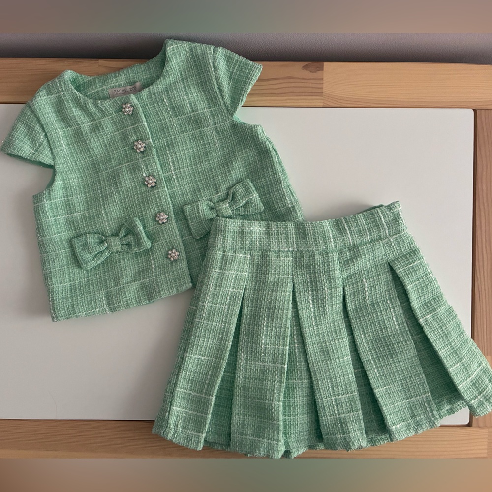 Rachel Zoe 5 years tweed two-piece skirt set